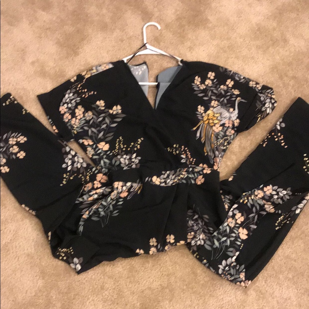 Zara floral jumpsuit.
